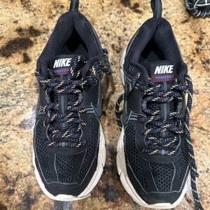 Nike Kids Black Mesh Sneakers with Multicolor Laces